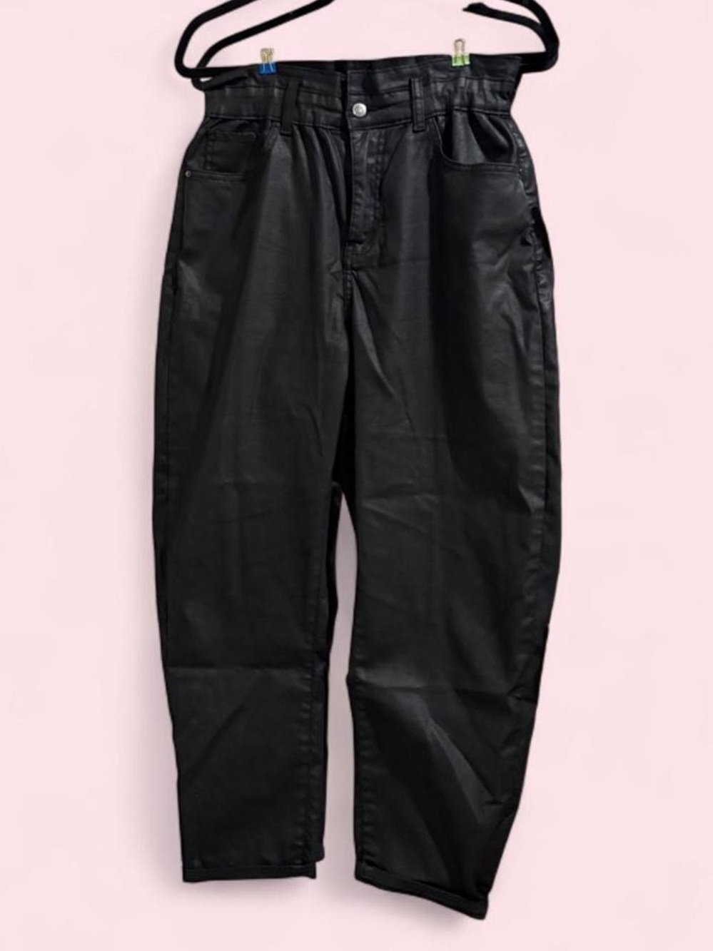 Zara Women's Black Paperbag Waist Tapered Pants